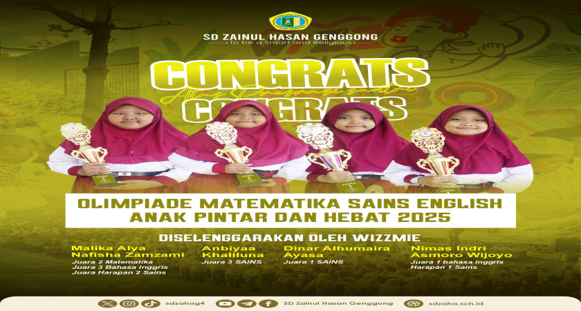 SD ZAHA RAIH BANYAK PRESTASI DI AJANG LOMBA TINGKAT KABUPATEN!